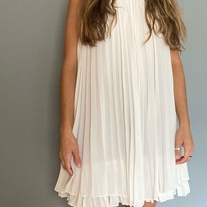 White pleated dress flowy and romantic!